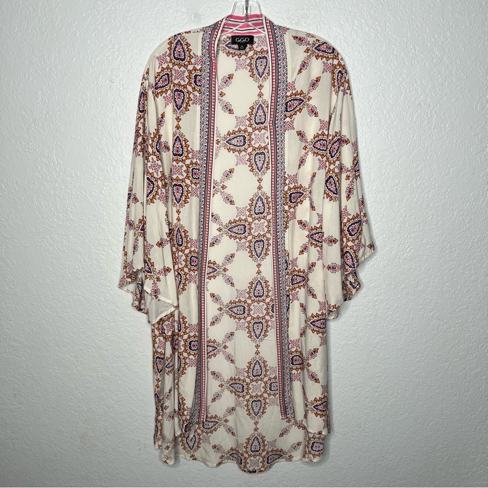 GiGio Duster Kimono Women’s Medium Paisley Cover Up Cardigan Western Cowboy.